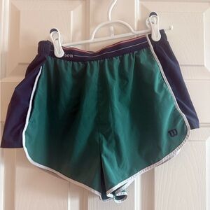 Wilson Green and Navy Athletic Shorts with White Trim